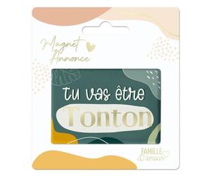 STC Magnet Annonce Naissance modèle Tu Vas être Tonton - Festif - Magnet Décoratif - 1 Pièce - Blanc - Plastique et Métal