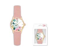 STC - Montre Tendance Bracelet Velours Imprimé Rose