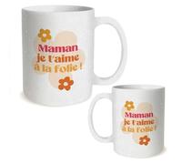 STC Mug a paillettes maman je t aime a la folie
