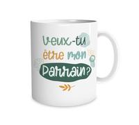 STC Mug céramique 'Veux tu être mon Parrain ?' Blanc