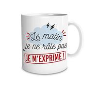 STC Mug - Le matin je ne râle pas, je m'exprime - Acier inoxydable - Ronde Classique - 1 unité
