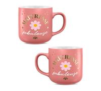 STC Mug Maîtresse Fabuleuse Flower Rose Mat et Doré