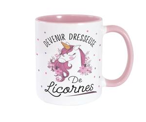 STC Mug rose dresseuse de licornes