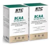 STC NUTRITION - BCAA Synergy+ Leucine, Isoleucine, Valine, Glutamine, Vitamines B2, B6 & B12 - Résistance & récupération musculaire - Limite les courbatures - Lot de 2