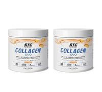 STC Nutrition Collagen Duo bien-être articulaire & routine jeunesse 2x230g | Collagène marin de type I, vitamines C et E, sélénium et manganèse, arôme naturel de pêche, 20 doses, santé de la peau