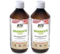 STC NUTRITION - Drainaxyl 500-4 actions : Brûle-graisses, digestion ventre plat, circulation jambes légères & drainage détox - 23 extraits de plantes dont Elim'Real® - Goût Fruits rouges - Lot de 2