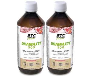 STC NUTRITION - Drainaxyl 500-4 actions : Brûle-graisses, digestion ventre plat, circulation jambes légères & drainage détox - 23 extraits de plantes dont Elim'Real® - Goût Fruits rouges - Lot de 2