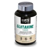 STC NUTRITION - Glutamine 1200 - Synthèse des protéines & protection immunitaire - 100% vegan - Anti-Dopage - Cure de 30 j - 90 gélules