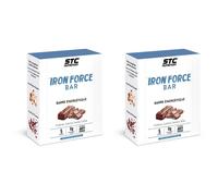 STC NUTRITION Iron Force Barre Energétique Goût Chocolat & Praliné 2x250 g