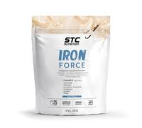 STC NUTRITION Iron Force, Protéine, Glutamine, Taurine, Vitamines, Prise de Masse, Construction Musculaire, Brevet Aminolise 100% Digeste, Sans Colorant, Gluten, Goût Vanille, 25 Shakers, 750 g