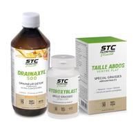 STC NUTRITION - Pack perte de poids express - Hydroxyblast + Drainaxyl Thé Pêche + Taille Abdos Ventre Plat - Programme minceur intensif 10 Jours - Brûleur de graisses, Drainant & Capteur