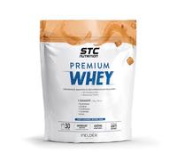 STC NUTRITION Premium Whey, Protéines Natives Lactosérum Hypocalorique, Développement Musculaire, Aminolise Brevetée 100% Digeste, Sans Colorant Ni Gluten, Goût Caramel, 30 Shakers - Marque Française