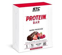 STC NUTRITION - PROTEIN BAR - Barre Protéinée Energétique - 15g de Protéines + 23 Vitamines & Minéraux - Actif Breveté Conforme Norme Anti-Dopage - Snack Healthy - Goût : Fruits Rouges - 5 Barres