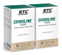 STC NUTRITION - Spiruline 1500 - Complément alimentaire à base de spiruline 100% française - Riche en protéines, fer, phycocyanines & chlorophylle - Vitalité, récupération & tonus - Lot de 2