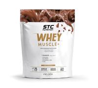 STC NUTRITION - Whey Muscle+ - Protéines Natives - Développement Muscle Sec - Innovation Brevetée Aminolise 100% Digeste - Sans Colorants, Sans Gluten - Goût Chocolat - 25 Shakers - Doypack 750g