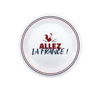 6 Assiettes en carton "Allez la France" 23 cm - Blanc