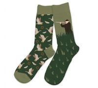 STC - Paire DE Chaussettes Coton Passion Chasse Homme Multicolore, Vert - Homme Adulte - Chaussettes - 2 Paires - Taille Unique (39 - 45) - Vert, Multicolore