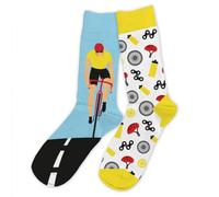 STC - Paire DE Chaussettes Coton Passion Cyclisme Homme Multicolore One Size (39-45) 2 Count