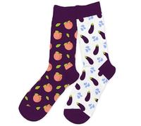 STC Paire de Chaussettes dépareillées - Aubergines et Pêches