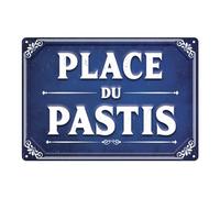 STC Place du Pastis - Plaque Effet Tôle émaillée -