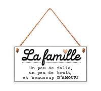 STC Plaque bois la famille...20x10cms