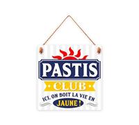 STC Plaque Bois Pastis Club 20x20cms