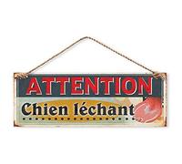 STC Plaque Décorative en Métal 13x30 cm - Chien léchant