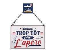 STC – Plaque en métal – Jamais trop tôt pour l'apéro