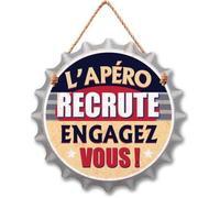 STC - Plaque Forme Capsule à Suspendre en Bois - L'apéro Recrute