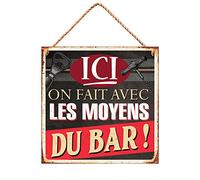 STC Plaque Métal - Citation Bar 20 x 20 cm - Rectangulaire - Métallique - Bar - Champêtre Français