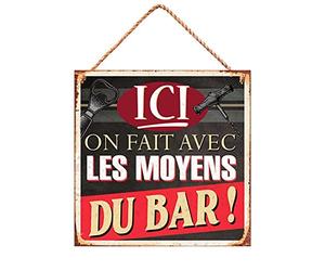 STC Plaque Métal - Citation Bar 20 x 20 cm - Rectangulaire - Métallique - Bar - Champêtre Français