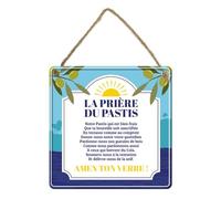 STC Plaque Metal Prière du Pastis - Méditerranéen - Provencal - 0.19 kg - 2.1 x 2E+1 cm - Rectangulaire