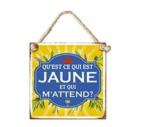 plaque métal décorative apéro 20cm jaune - sud trading cd6534 Jaune G
