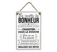 STC Plaque Metal Recette du Bonheur