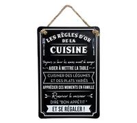 STC Plaque Métal Règles d'or de la Cuisine 20x30cm