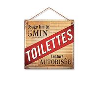 STC Plaque métal Toilettes Usage Limité 20x20cm