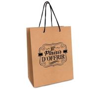 STC - Pochette Kraft Plaisir D'OFFRIR 23X10X18CM