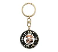 STC Porte-clés Métal à Texte Humoristique - Le Gras C'est La Vie - Noir - Unisex-Adultes