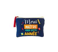 mayddle Porte-monnaie coton STC Merci MAÎTRE 8,5×12 cm Bleu
