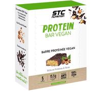 STC NUTRITION - Protein Bar Vegan - Riche en protéines & fibres - Faible teneur en sucres - 100% Vegan - Norme anti-dopage - Etui 5 barres