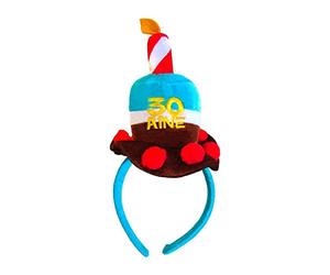 STC - Serre Tête Anniversaire Bleu 30 Ans Unité (Lot de 1) Unisex Adulte