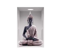 STC Sticker Trompe-l'oeil Niche Bouddha Assis 50x70 cm