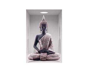 STC Sticker Trompe-l'oeil Niche Bouddha Assis 50x70 cm