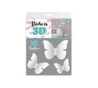 Sticker mural TCS 16 Adhésifs décoratifs 3D papillons blancs