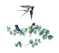 STC - Stickers Hirondelles sur Branche