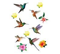 STC - Stickers Oiseaux Colibris avec des Fleurs