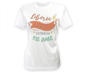 STC - T-Shirt À DÉDICACER Polyester Retraite Femme