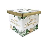 Urne Décorative - STC - Tropical Party - Carton Épais - 20 cm - Montage Facile