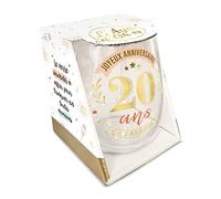 STC Verre rond – Cadeau anniversaire 20 ans – Transparent