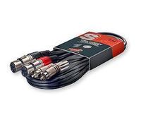 Stagg Music Câble STC3CMXF 2 XLR 3 broches femelle vers 2 RCA mâle connecteurs métal repérés 3 m